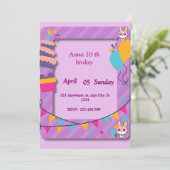 Invitation d'anniversaire pour enfants (Debout devant)