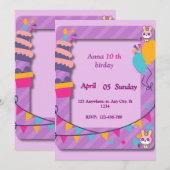 Invitation d'anniversaire pour enfants (Devant / Derrière)