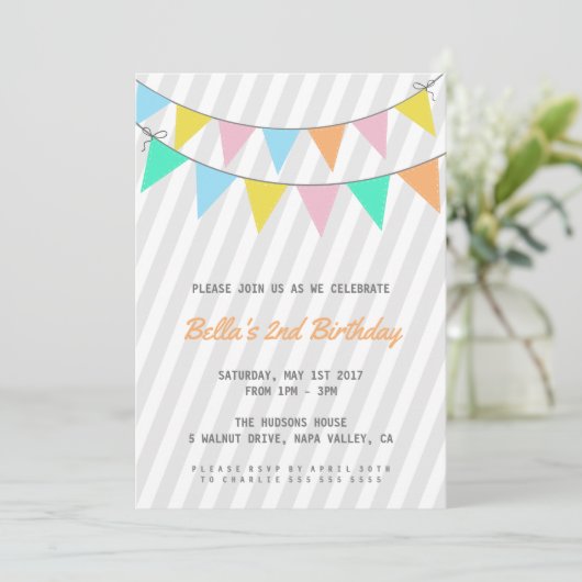 Invitation d'anniversaire pour enfants (Debout devant)