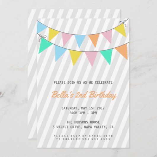 Invitation d'anniversaire pour enfants (Devant / Derrière)