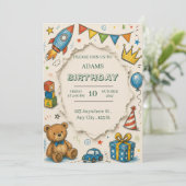 Invitation d'anniversaire pour enfants (Debout devant)