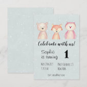 Invitation d'anniversaire pour enfants Animaux aqu (Devant / Derrière)