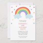 Invitation d'anniversaire pour enfants arc-en-ciel (Devant)