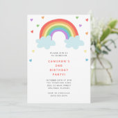 Invitation d'anniversaire pour enfants arc-en-ciel (Debout devant)