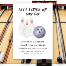 Invitation d'anniversaire pour enfants au bowling