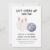 Invitation d'anniversaire pour enfants au bowling (Devant)