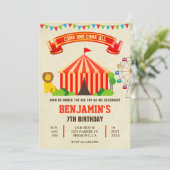 Invitation d'anniversaire pour enfants au cirque d (Debout devant)