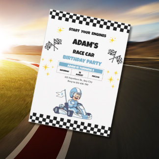 Invitation d'anniversaire pour enfants au karting