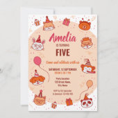 Invitation d'anniversaire pour enfants avec des an (Devant)
