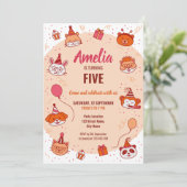 Invitation d'anniversaire pour enfants avec des an (Debout devant)