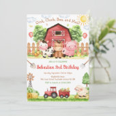 Invitation d'anniversaire pour enfants avec des an (Debout devant)