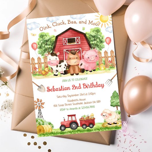 Invitation d'anniversaire pour enfants avec des an