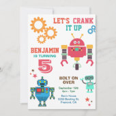 Invitation d'anniversaire pour enfants avec des ro (Devant)