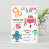Invitation d'anniversaire pour enfants avec des ro (Debout devant)