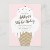 Invitation d'anniversaire pour enfants avec glace  (Devant)