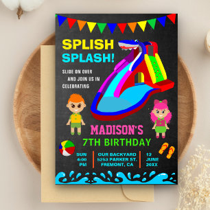 Invitation d'anniversaire pour enfants avec tobogg