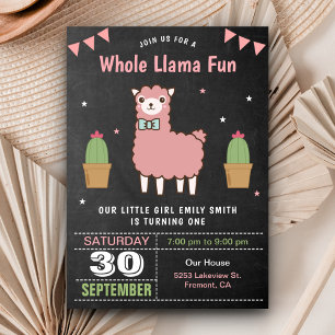 Invitation d'anniversaire pour enfants avec un lam