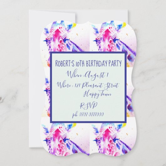 Invitation d'anniversaire pour enfants avec une gi (Devant)