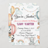 Invitation d'anniversaire pour enfants - Ballons à (Devant / Derrière)