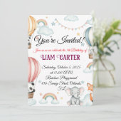 Invitation d'anniversaire pour enfants - Ballons à (Debout devant)