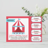 Invitation d'anniversaire pour enfants - Billet d' (Debout devant)