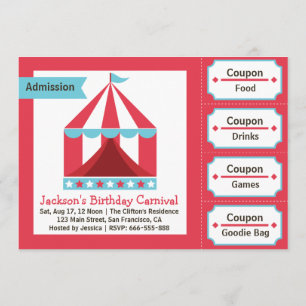 Invitation d'anniversaire pour enfants - Billet d'