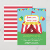 Invitation d'anniversaire pour enfants Carnaval Co (Devant / Derrière)
