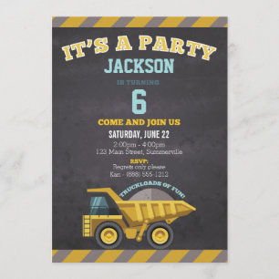 Invitation d'anniversaire pour enfants (constructi