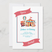 Invitation d'anniversaire pour enfants de cirque m (Devant)