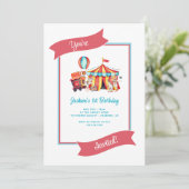 Invitation d'anniversaire pour enfants de cirque m (Debout devant)