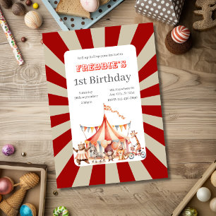 Invitation d'anniversaire pour enfants de cirque m