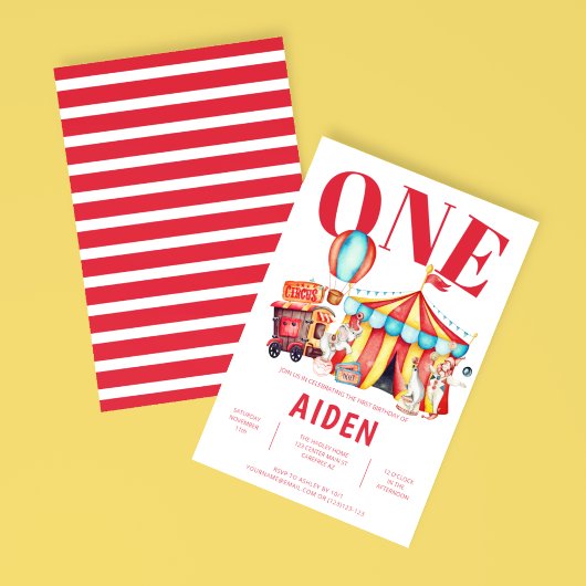 Invitation d'anniversaire pour enfants de cirque m