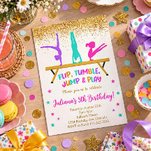 Invitation d'anniversaire pour enfants de gymnasti