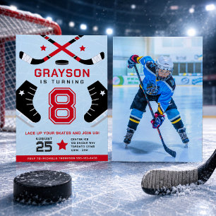 Invitation d'anniversaire pour enfants de hockey s