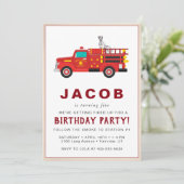 Invitation d'anniversaire pour enfants de pompiers (Debout devant)