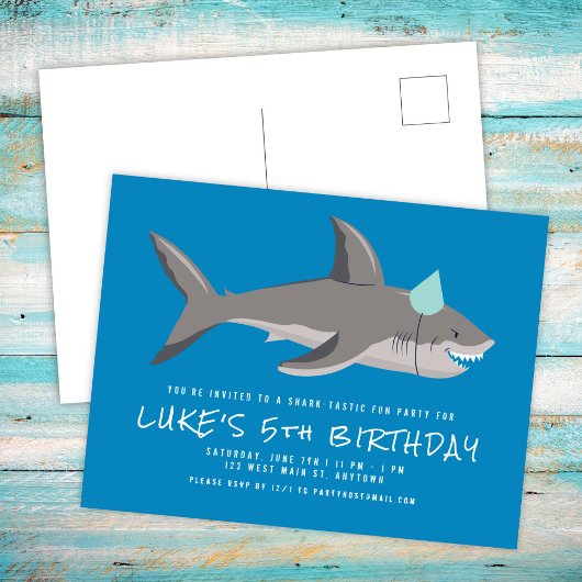Invitation d'anniversaire pour enfants des requins