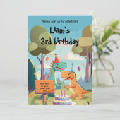 Invitation d'anniversaire pour enfants Dinos Dinos (Debout devant)