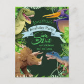 Invitation d'anniversaire pour enfants Dinosaur (Devant)
