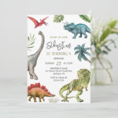 Invitation d'anniversaire pour enfants dinosaures (Debout devant)