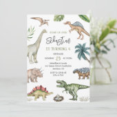 Invitation d'anniversaire pour enfants dinosaures (Debout devant)