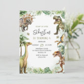 Invitation d'anniversaire pour enfants dinosaures (Debout devant)
