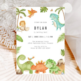 Invitation d'anniversaire pour enfants dinosaures