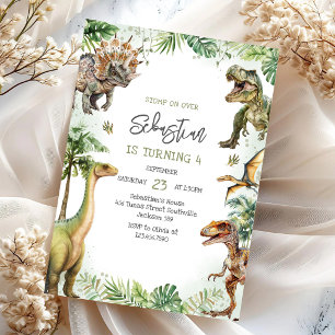 Invitation d'anniversaire pour enfants dinosaures