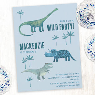Invitation d'anniversaire pour enfants dinosaures