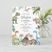 Invitation d'anniversaire pour enfants dinosaures (Debout devant)