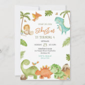 Invitation d'anniversaire pour enfants dinosaures (Devant)