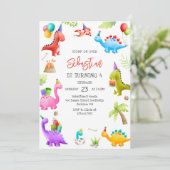 Invitation d'anniversaire pour enfants dinosaures (Debout devant)