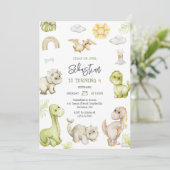Invitation d'anniversaire pour enfants dinosaures (Debout devant)