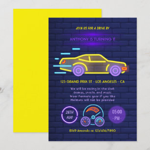 Invitation d'anniversaire pour enfants Drive By