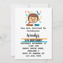 Invitation d'anniversaire pour enfants Empreintes